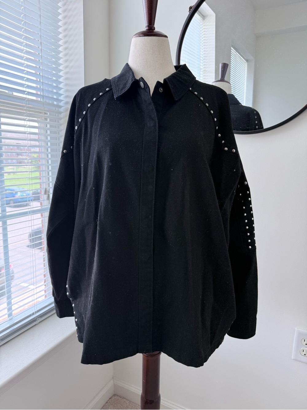 Zara Washed Black Overshirt/Shacket  NWOT
